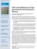 Wyoming Open Spaces: Public Funding Mechanism for Open Space Protection: An Introduction for Wyoming cover