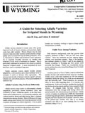 A Guide for Selecting Alfalfa Varieties for Irrigated Stands in Wyoming cover