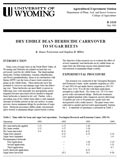 Dry Edible Bean Herbicide Carryover to Sugar Beets cover