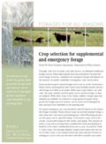 Crop Selection for Supplemental and Emergency Forage cover