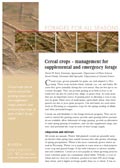 Cereal Crops: Management for Supplemental and Emergency Forage cover