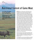 Nutritional Content of Game Meat cover