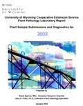 Plant Pathology Laboratory Report Plant Sample Submissions and Diagnostics for 2002 cover