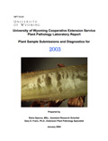 Plant Pathology Laboratory Report Plant Sample Submissions and Diagnostics for 2003 cover
