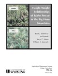 Height-Weight Relationships of Idaho Fescue in the Big Horn Mountains cover