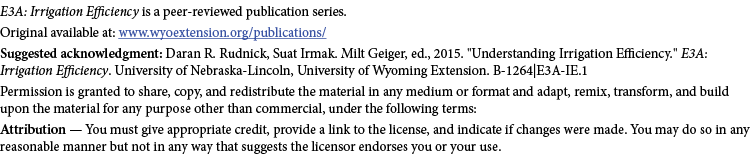 E3A: Irrigation Efficiency is a peer-reviewed publication series. Original available at: www.wyoextension.org/publica...