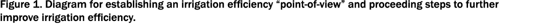 Figure 1. Diagram for establishing an irrigation efficiency “point-of-view” and proceeding steps to further improve i...
