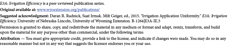 E3A: Irrigation Efficiency is a peer-reviewed publication series. Original available at: www.wyoextension.org/publica...