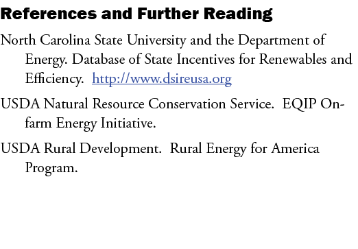 References and Further Reading North Carolina State University and the Department of Energy. Database of State Incent...
