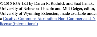 ©2015 E3A-IE.I by Daran R. Rudnick and Suat Irmak, University of Nebraska-Lincoln and Milt Geiger, editor, University...