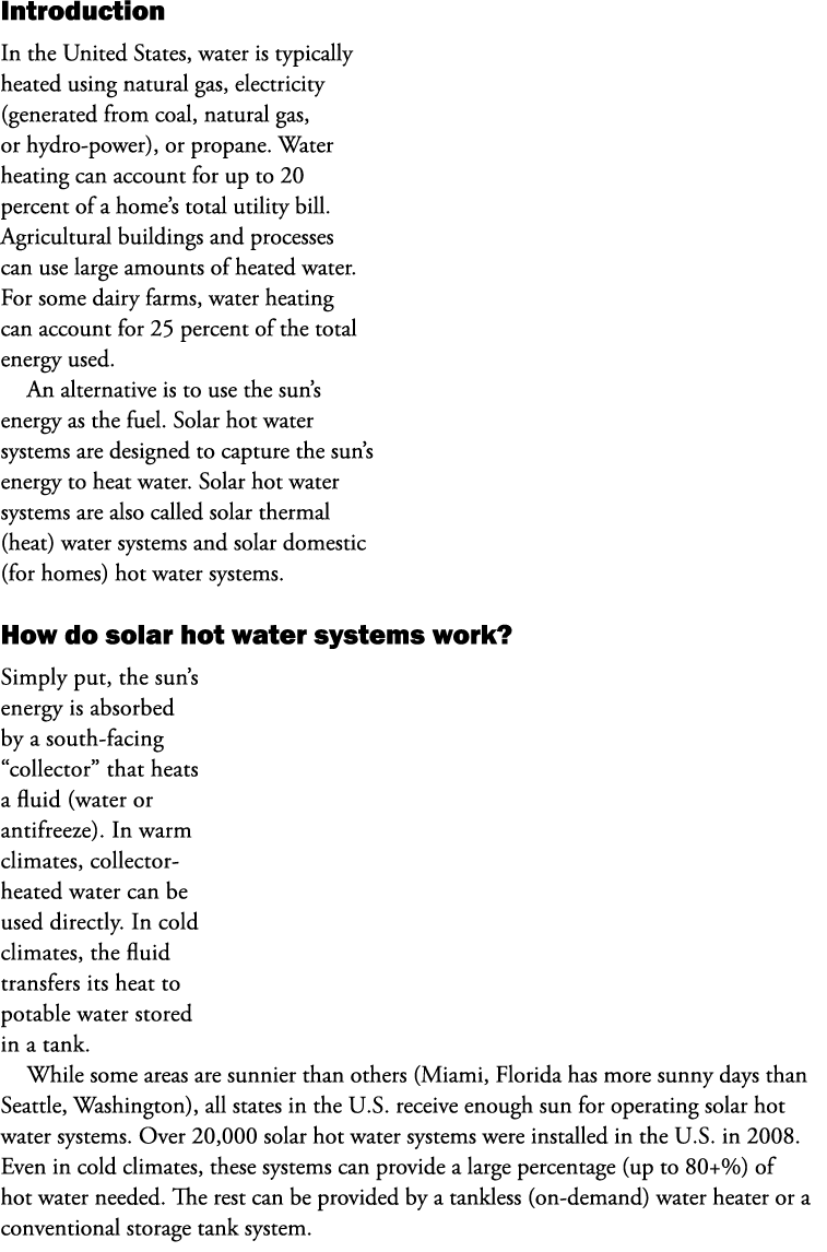 Introduction In the United States, water is typically heated using natural gas, electricity (generated from coal, nat...