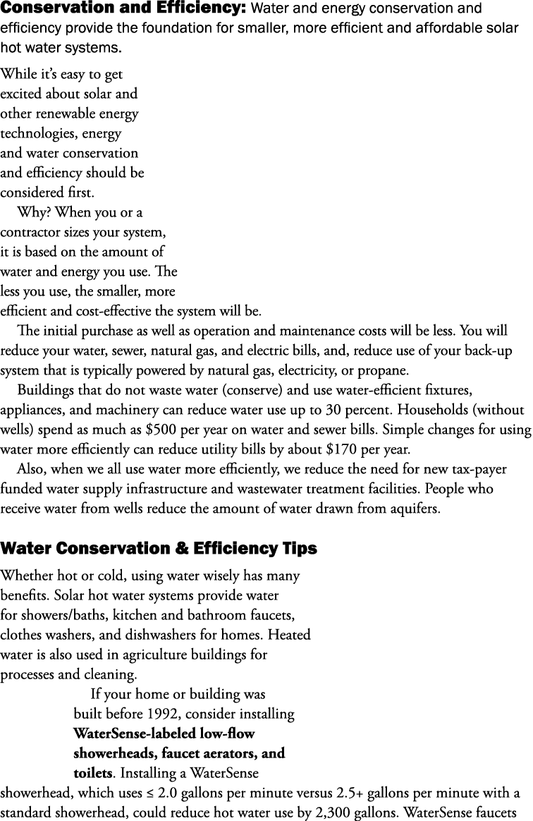 Conservation and Efficiency: Water and energy conservation and efficiency provide the foundation for smaller, more ef...