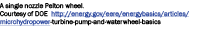 A single nozzle Pelton wheel. Courtesy of DOE http://energy.gov/eere/energybasics/articles/microhydropower-turbine-pu...