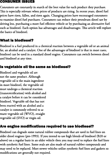 Consumer Issues Consumers are constantly in search of the best value for each product they purchase. This is especial...