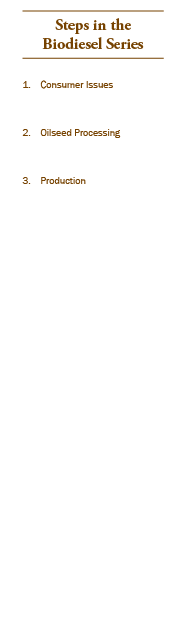 Steps in the Biodiesel Series 1. Consumer Issues 2. Oilseed Processing 3. Production 4. Economics
