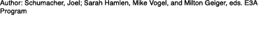 Author: Schumacher, Joel; Sarah Hamlen, Mike Vogel, and Milton Geiger, eds. E3A Program