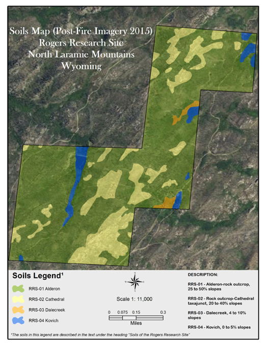 Aerial view of research site with a soils map overlay 