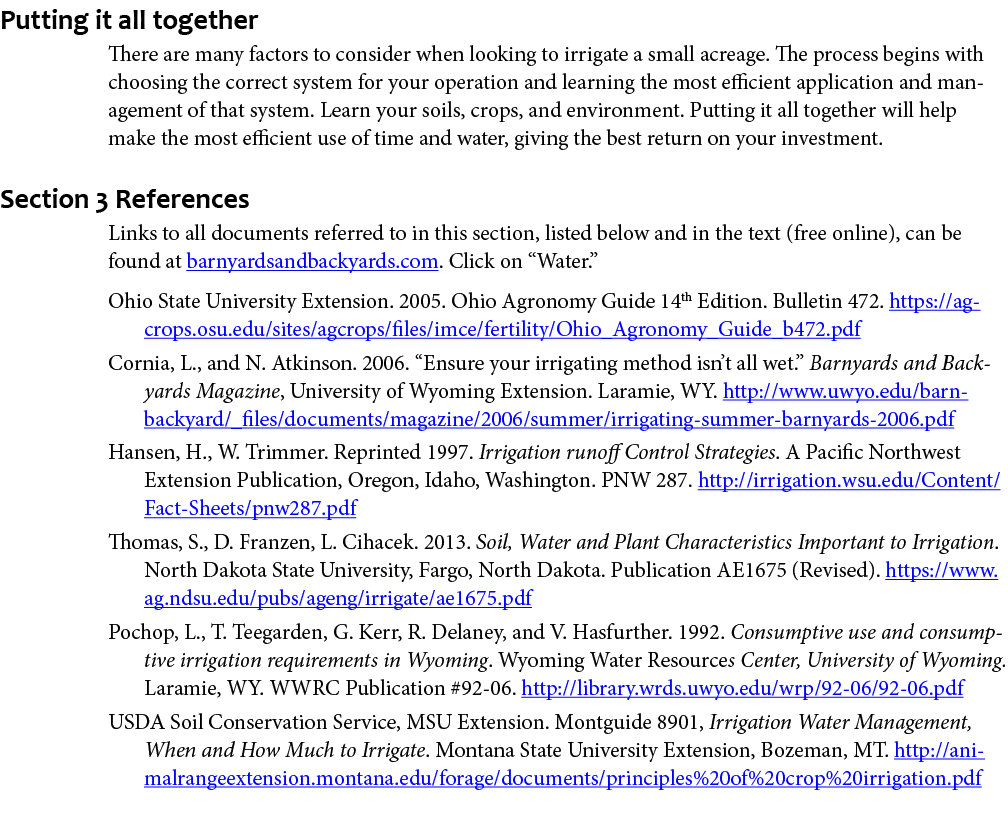Putting it all together There are many factors to consider when looking to irrigate a small acreage. The process begi...