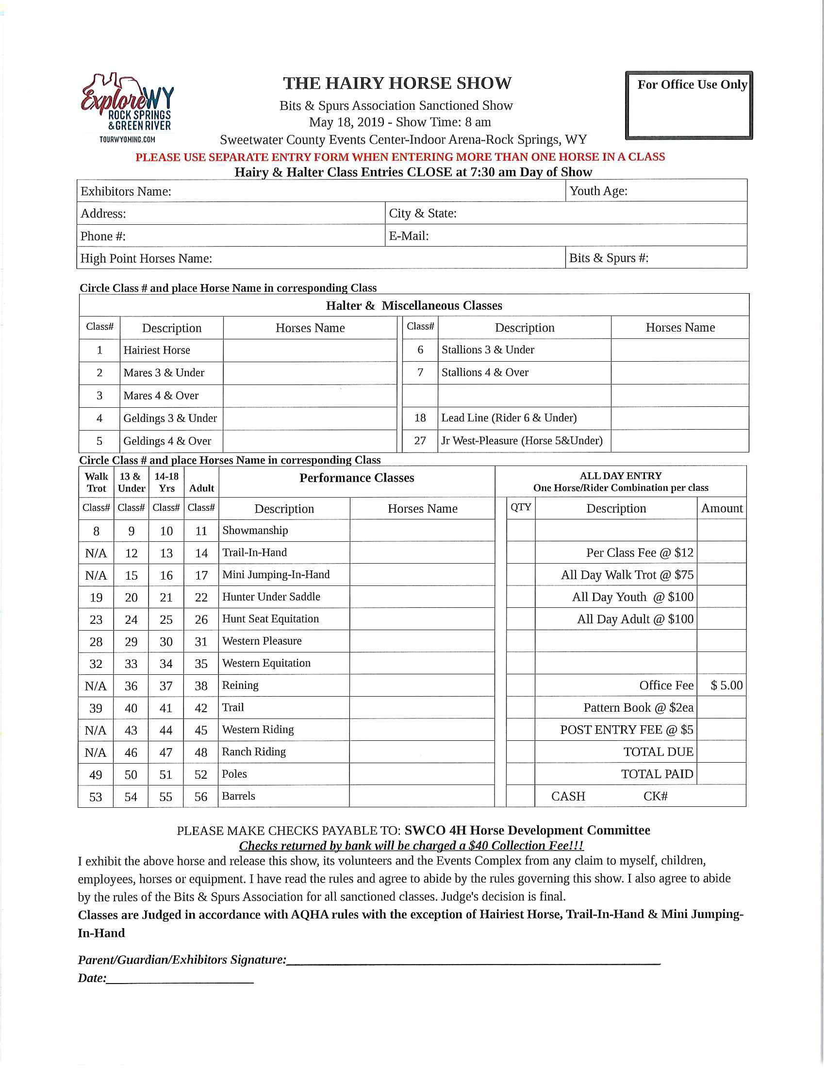 Hairy Horse Show Sweetwater County